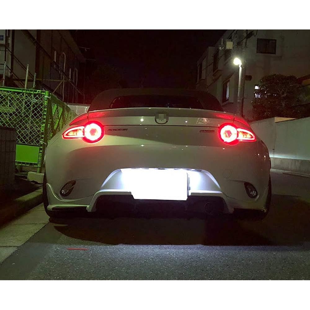 IJDMTOY OEM-FIT 3W Full LED License Plate Light Assemblies Mazda MX-5 Miata Roadster compatible 18-SMD XMD XMD Xenon White LED Diode