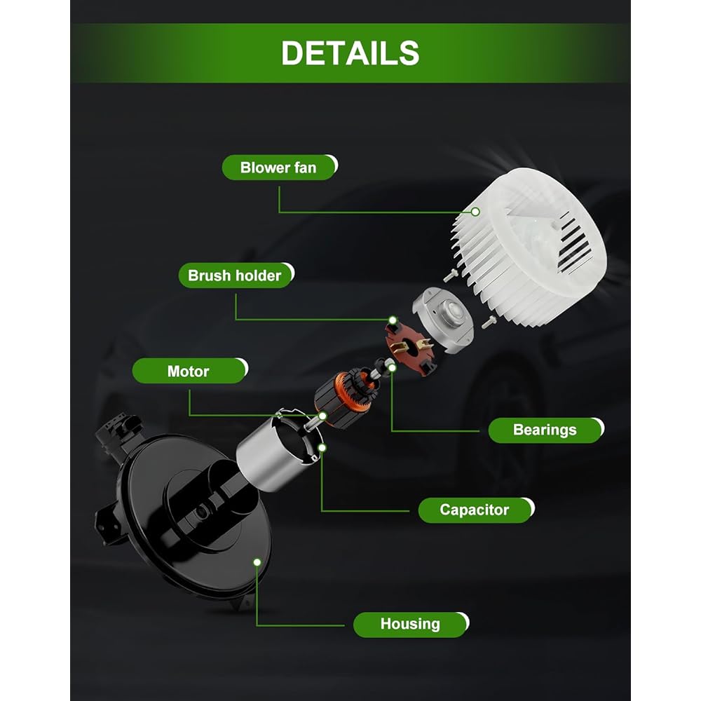 SciTOO ABS AC heater blower motor fan Chevrolet HVAC Blower motor replacement Chevrolet C1500/1995-1996 Chevrolet C1500 For Subvan