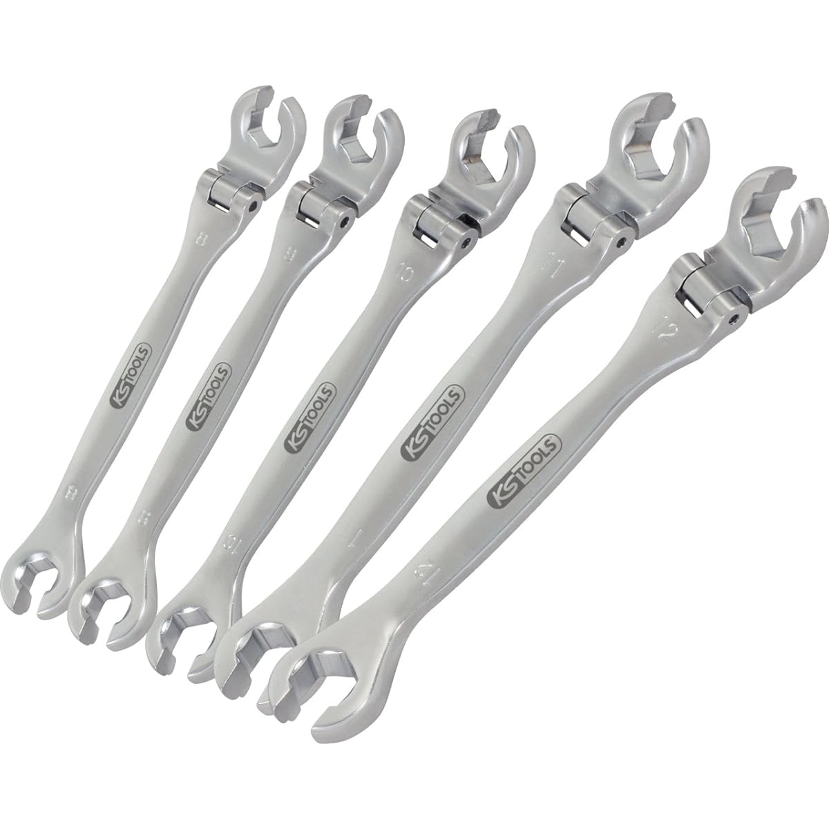 KS TOOLS CHROMEplus Open double ring spanner set with flexible joint 5 pcs 518.0360