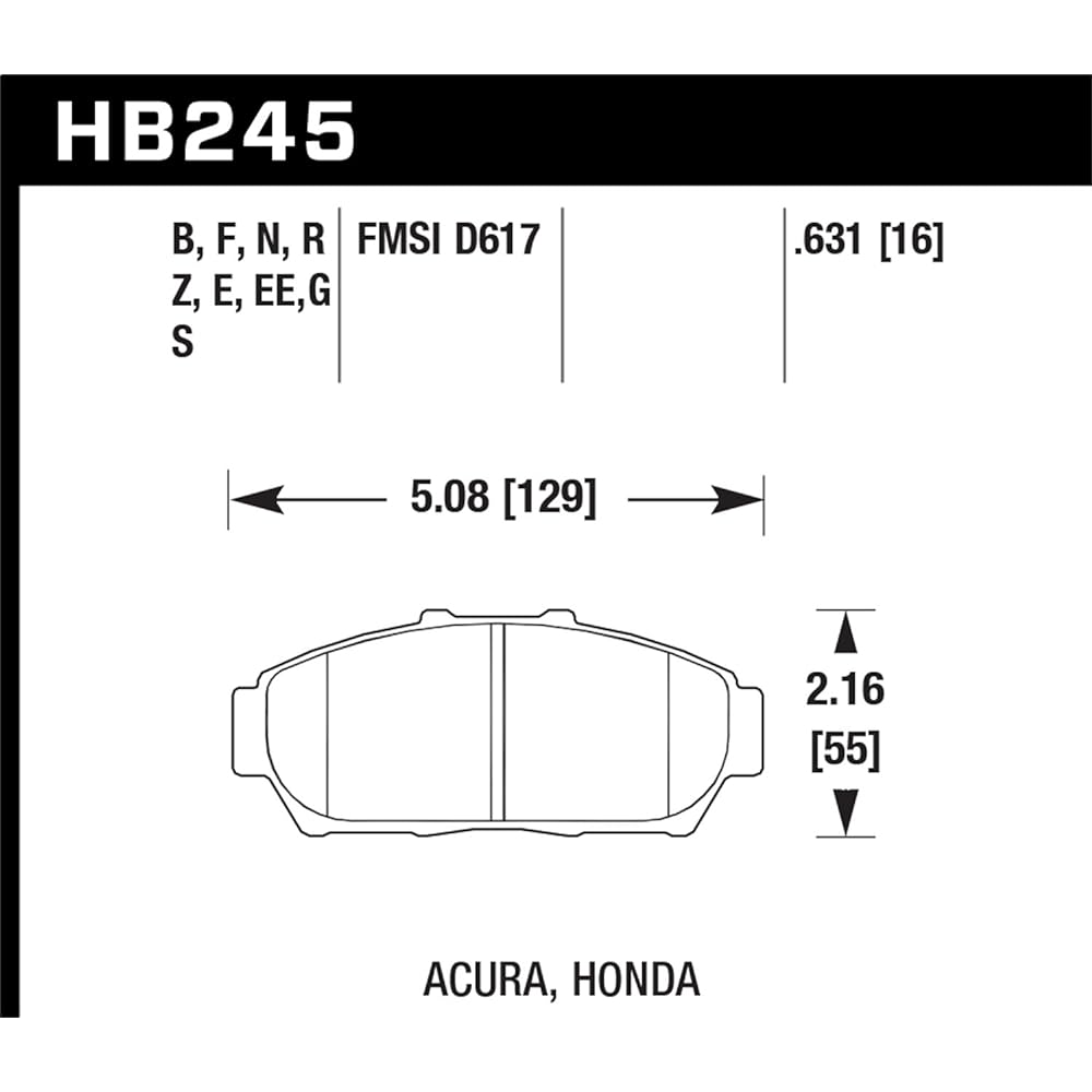 Hawk Performance HB245F.631 HPS Performance Ceramic Brake Pad