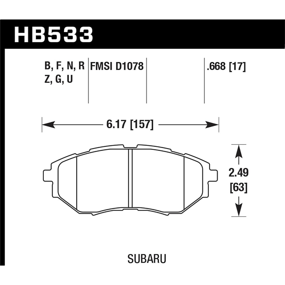 Hawk Performance HB533F.668 HPS Performance Ceramic Brake Pad