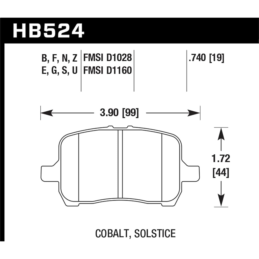 Hawk Performance HB524F.740 HPS Performance Ceramic Brake Pad