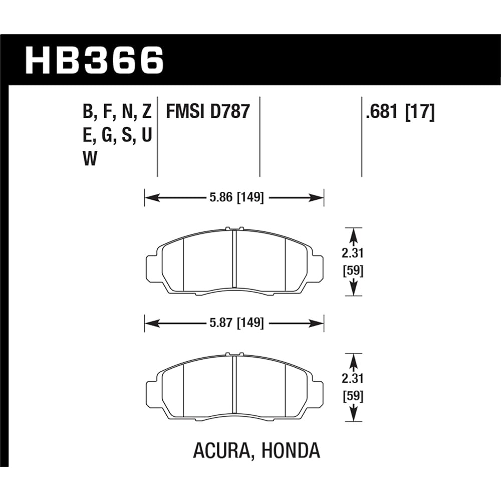 Hawk Performance HB366N.681 HP Plus Brake Pad