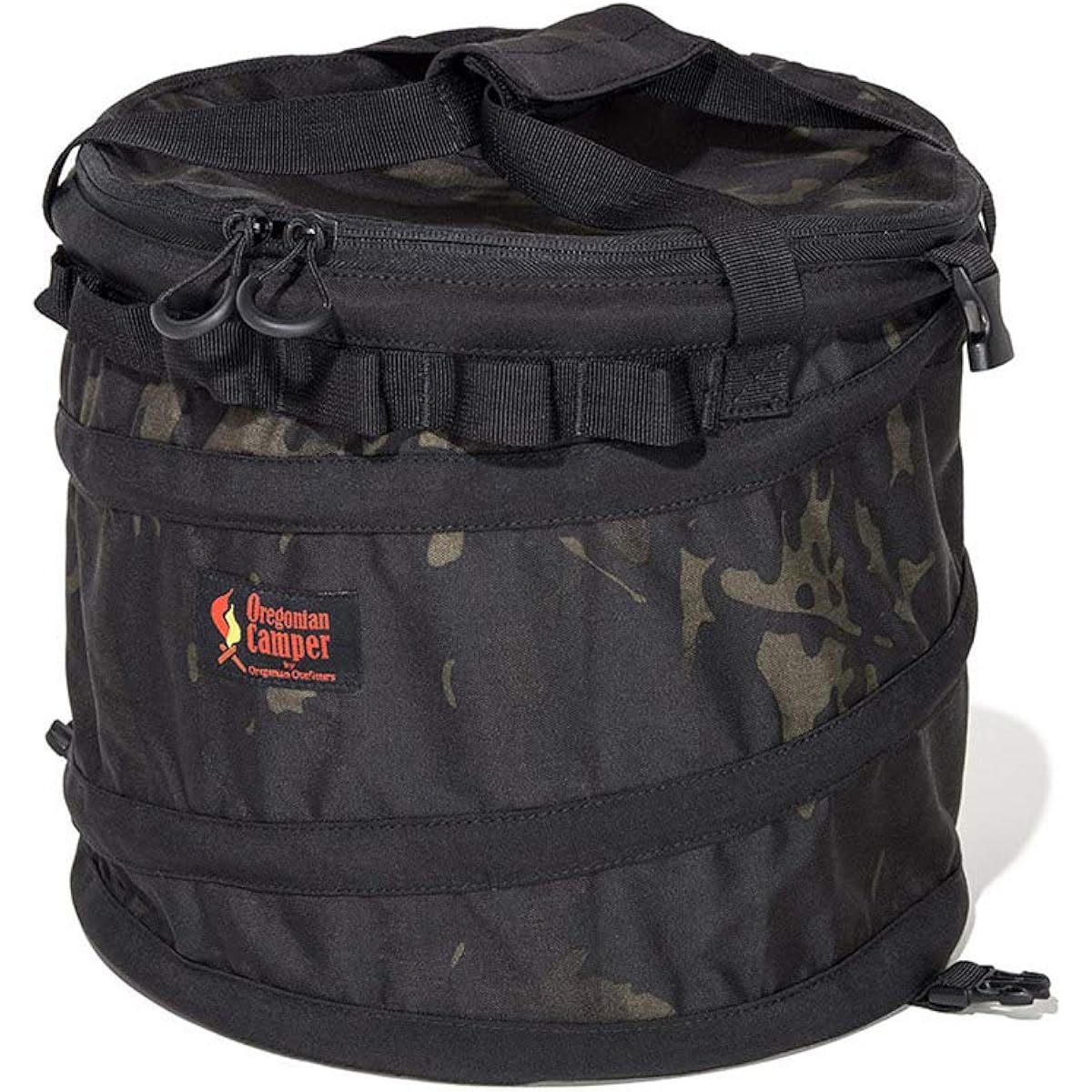 Tent Inn Pop-up Trash Box <Wolf Brown/Black Camo/Desert Camo> 19 liters OCB-2024 Φ32×27cm (#928355#928356#928357 Oregonian Camper) (Black Camo)