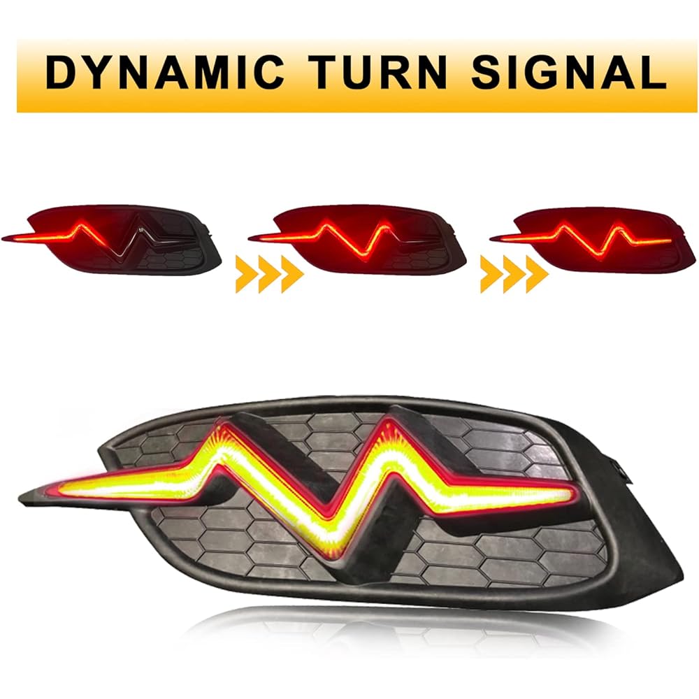 Red Lens Y LED Bumper Reflex Lamp 2016-2021 compatible