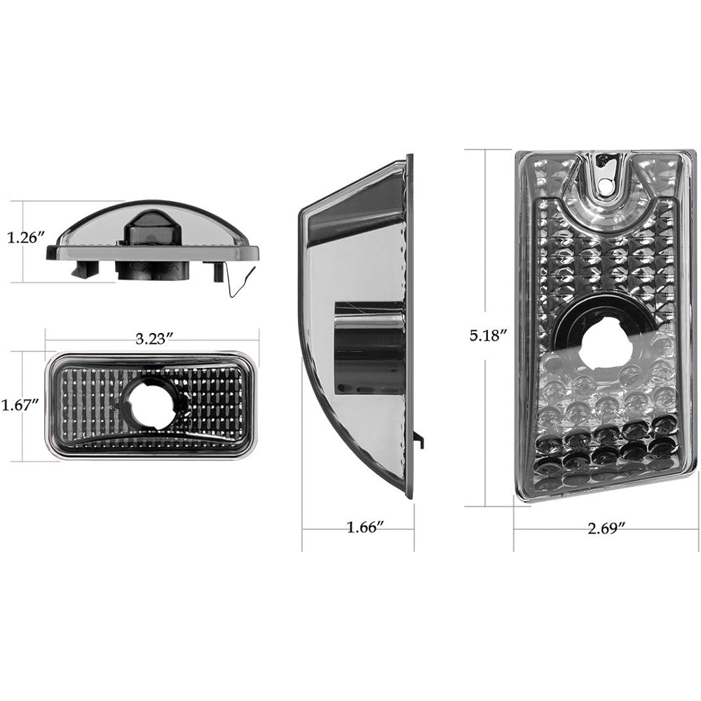 PARTSAM HUMMER H2 Cabio Flight Smoke Housing 2003-2009 Hummer H2 SUT Cab Roof Top Clearance Marker Light Lamp 2005-2009 Front Rear 264160BK T10 With halogen bulb (10 red+10 amber)