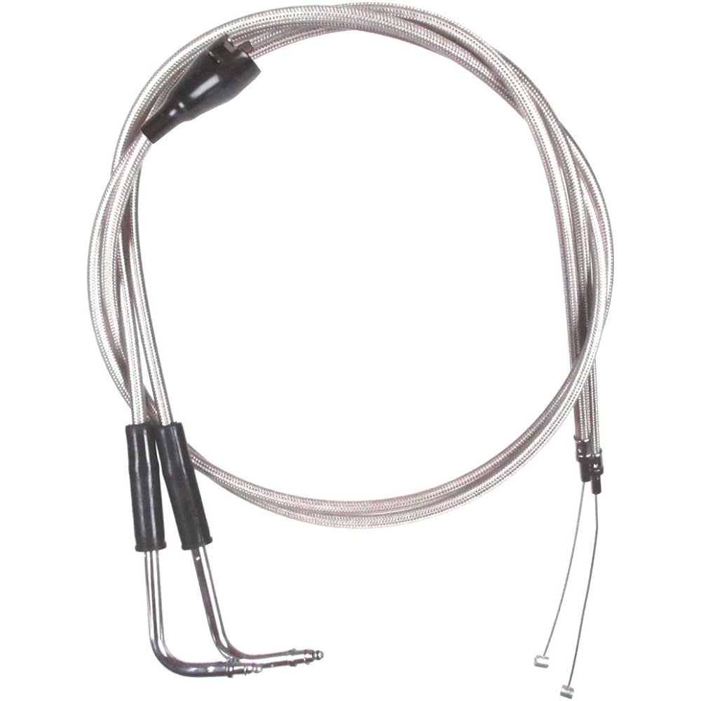 Stainless Braided Throttle Cable Set for 2002-2007 Harley-Davidson Electra Glide FLHTCI, Ultra Classic FLHTCU/I w/Cruise - HC-66-0350-0364-EGU