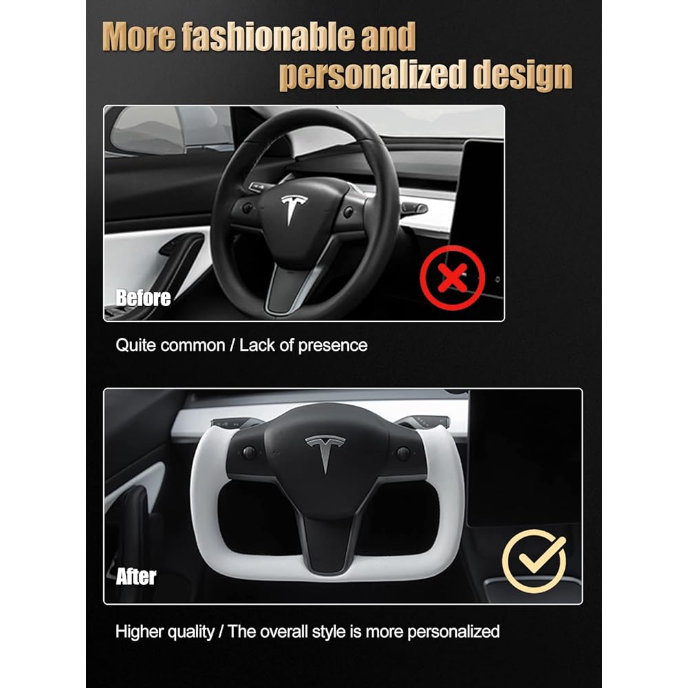 ZIMABLUE TESLA York handle model 3/Y-2017-2023 Customizable Remodeled Real carbon fiber handle aircraft disk square