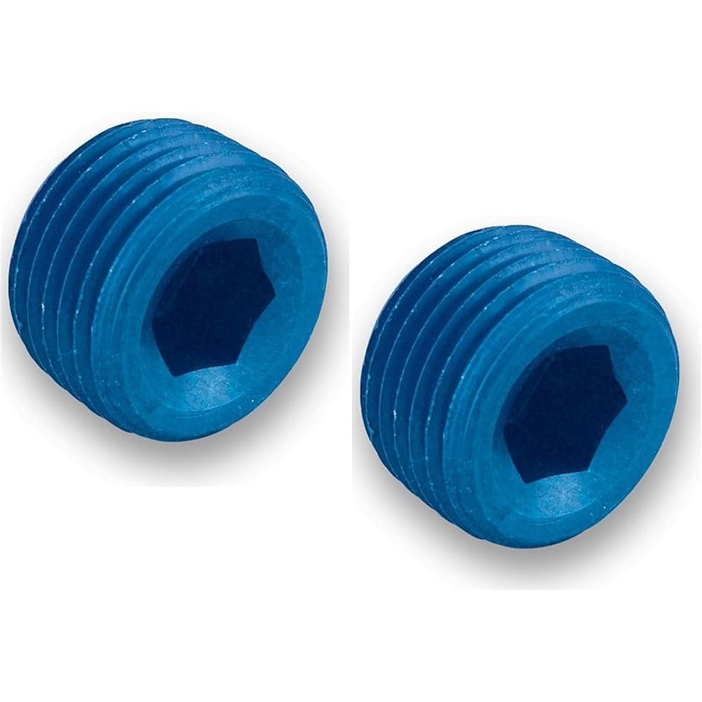 EARL'S 593203 Blue Exploring Aluminum 1/4 inch NPT internal wrench plug -Set of 2