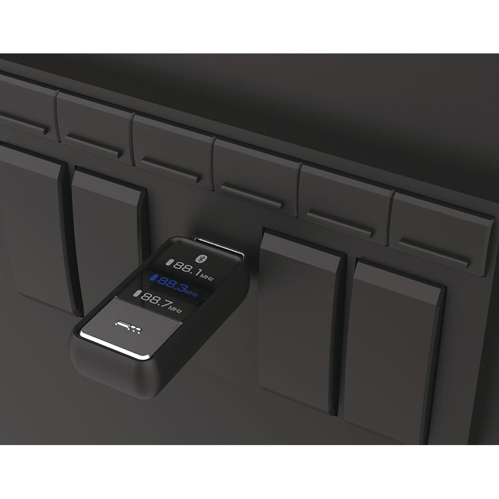 Kashimura Bluetooth FM transmitter that can be connected to a USB port Compact type with equalizer function NKD-218 Black