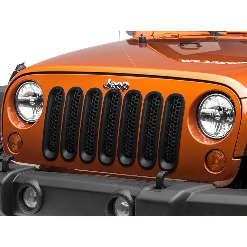 RED ROCK 4X4 Honeycomb Grill Insert Black Styling Glangler JK 2007-2018 Compatible