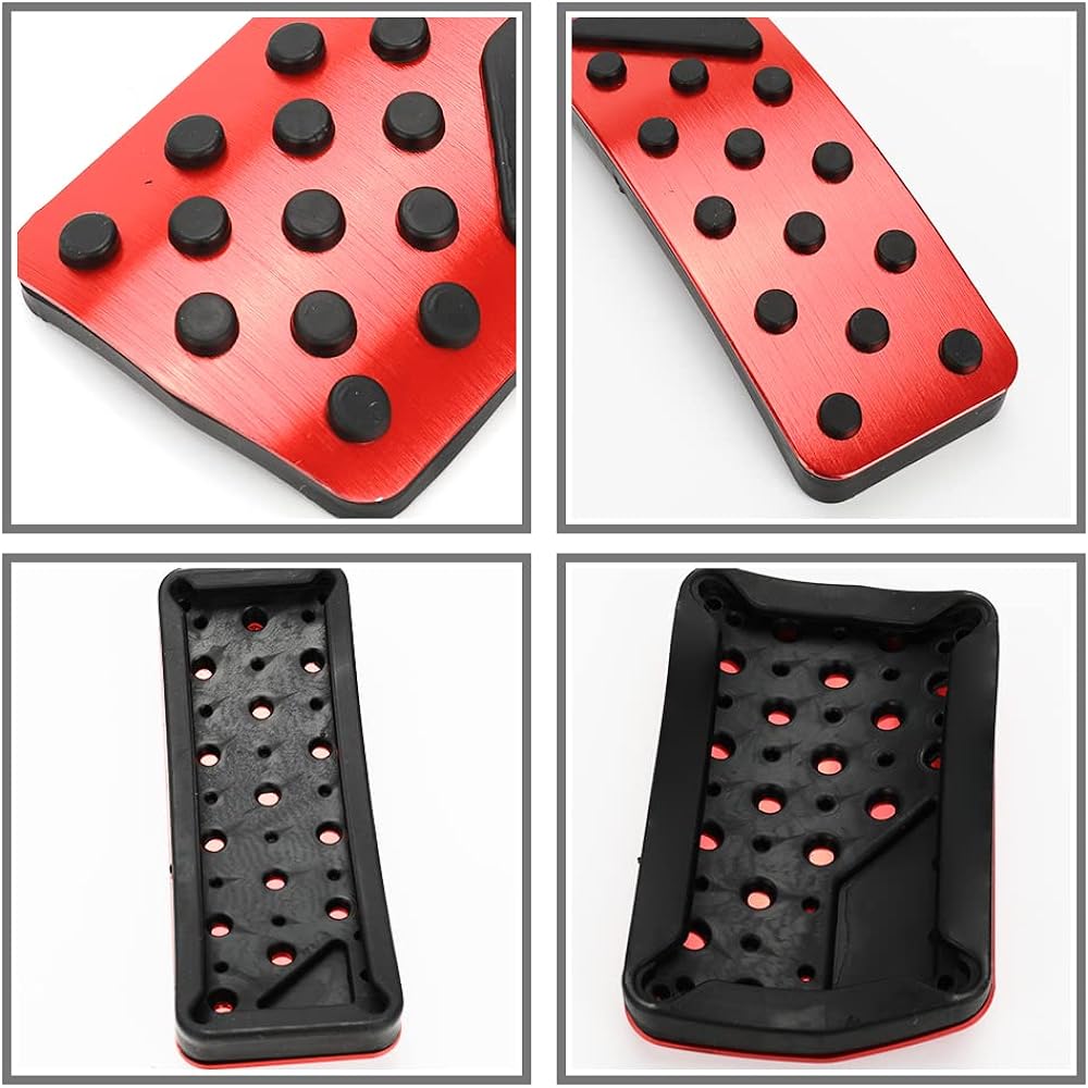 YSISLY Gas Brake Pedal Cover replacement JEEP GRAND CHEROKEE 2011-2021 DODGE DURANGO 2011-2021 Pedal accessories aluminum alloy (red)