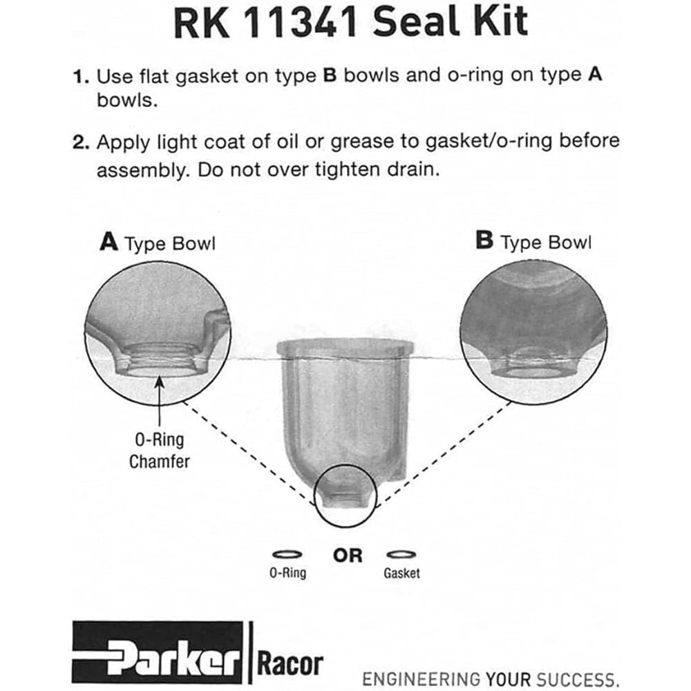 RACOR Bowl drainage gasket kit 500/900/1000 Series