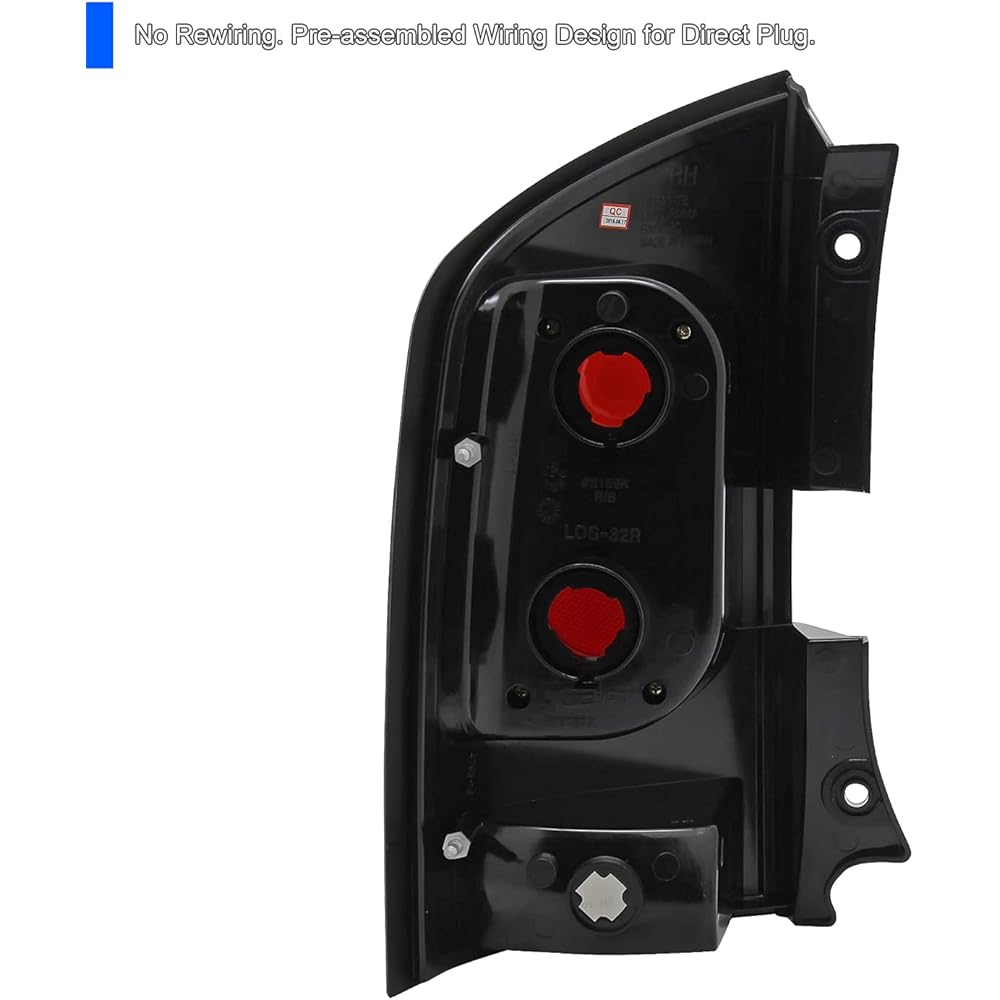 SPEC-D TUNING Black Housing Clear Lens Taill Light 2005-2015 Nissan Armada left and right pair semi-brain