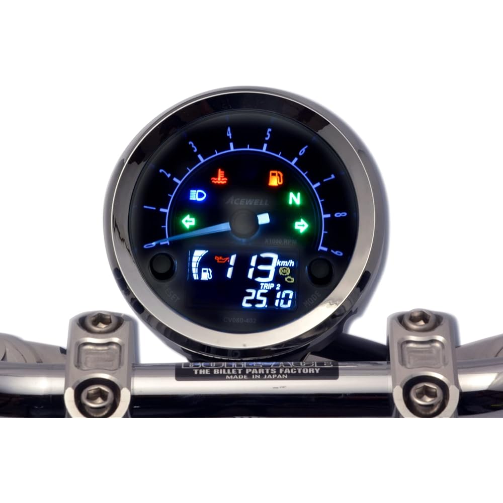 ACEWELL CV080-402B Multifunctional Digital Meter, 9000 RPM, Black Dial