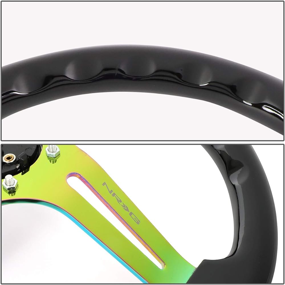 NRG RST-018BK-MC reinforced steering wheel-with black color wood Neoclome spokes