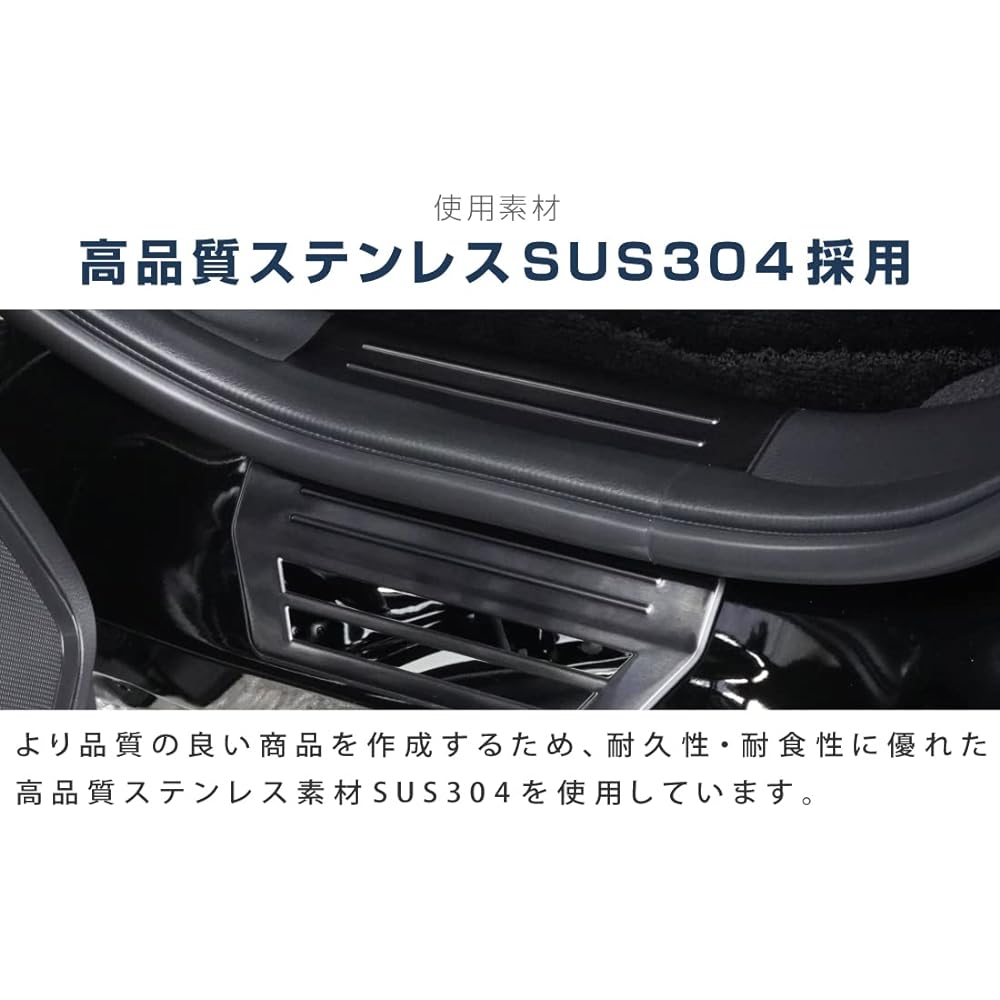 Samurai Produce Honda New Vezel RV Side Step Inside & Outside Scuff Plate Front Rear Set 8P Black Hairline