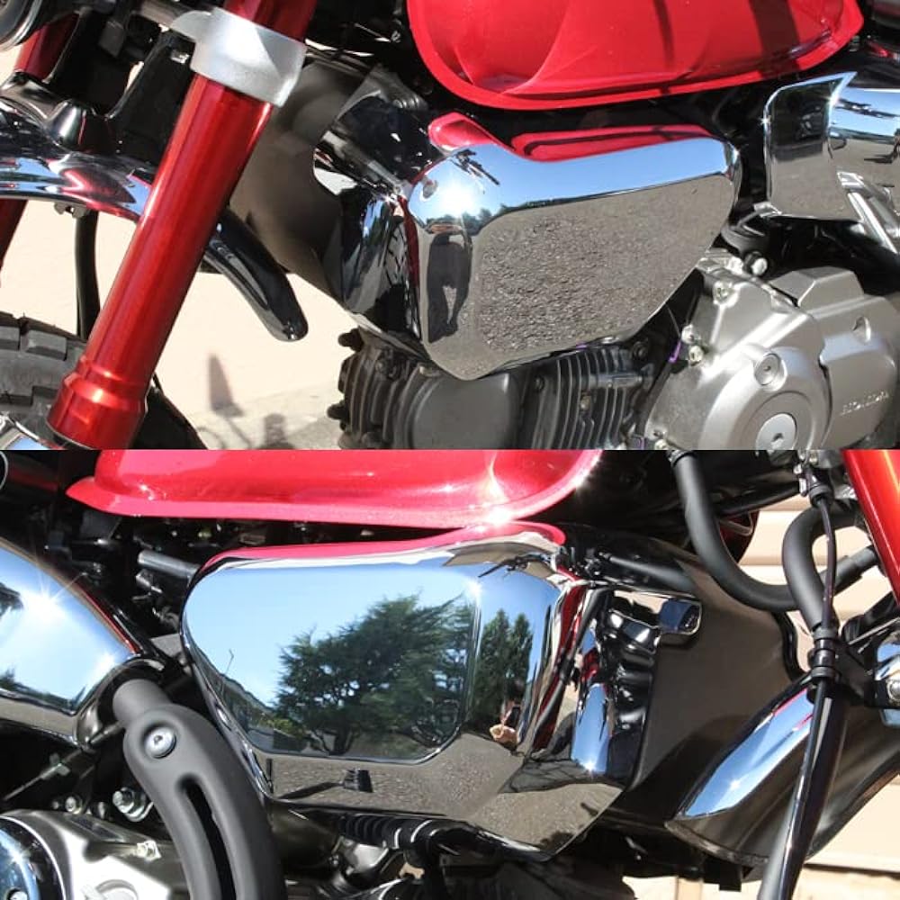 Honda Monkey 125 Air Cleaner Cover Left and Right Set Monkey Side Cover Side Cowl Cowl Exterior Black Plated Air Cleaner Cover Air Cleaner Cover Monkey 125 Accessories Custom Parts Custom Parts