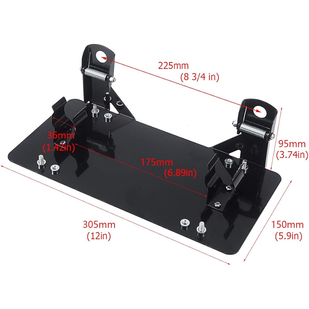 Flip -up license plate Mount Winch Roller Fairy Read Mount Bracket 8 3/4 Inch Holder Black Stainless Steel