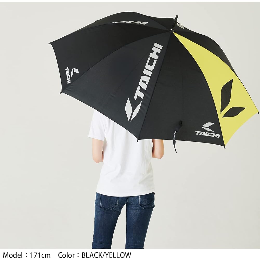 TAICHI (RS Taichi) Long Umbrella For Both Sunny and Rainy Days Large Diameter 130cm TAICHI Circuit Umbrella RSA045 BLACK/YELLOW ONE SIZE
