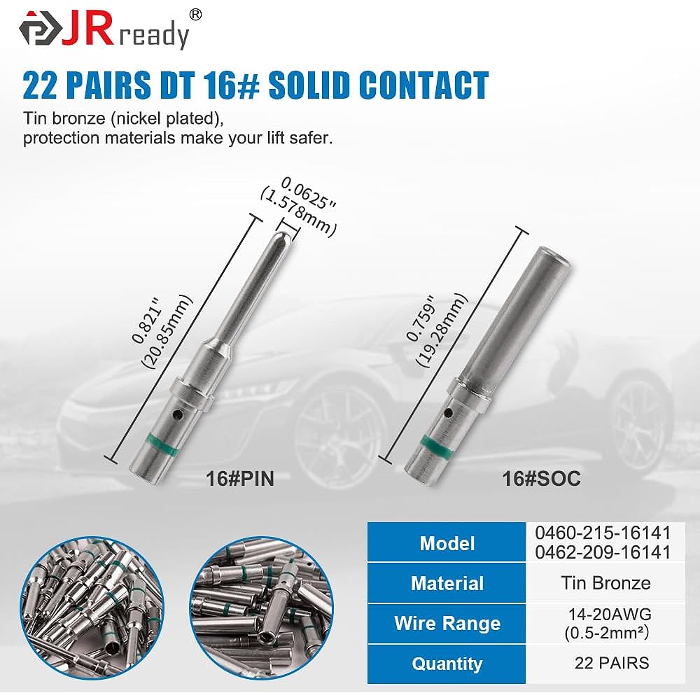 JRREADY ST6328-4 Pinway DEUTSCH DT series connector 5 kit 5 kit 14-20 AWG Waterproof electric wire removal tool DRK-RT04-4P DT04-4S DT connector kit (4 pinway)