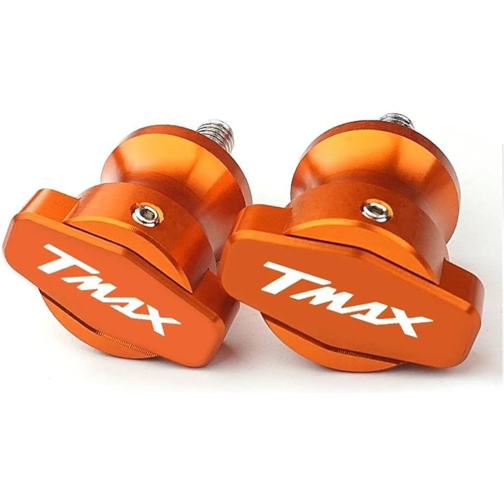 Motorcycle Swingarm Spool 6mm Motorcycle CNC Aluminum Swingarm Spool Slider Stand Screw For TMAX530 TMAX500 T-MAX 530 T-MAX530 TMAX 530 500 (Color: Orange)