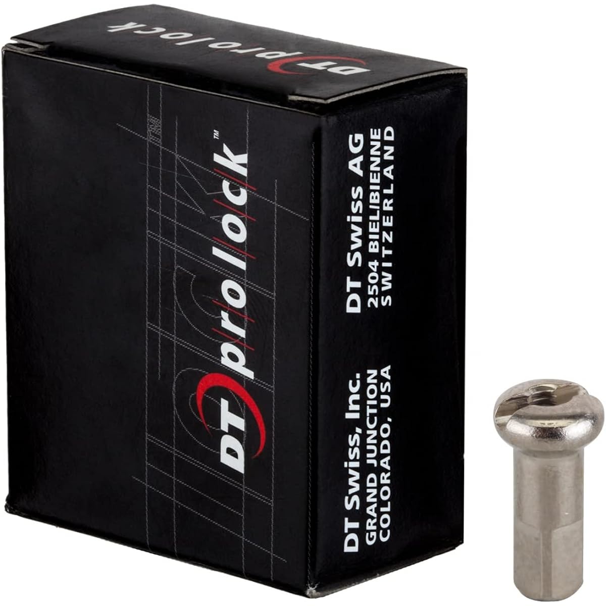 SPOKE NIPPLE DT BRASS 2.0x12mm PROLOCK SL BXof100 by DT Swiss