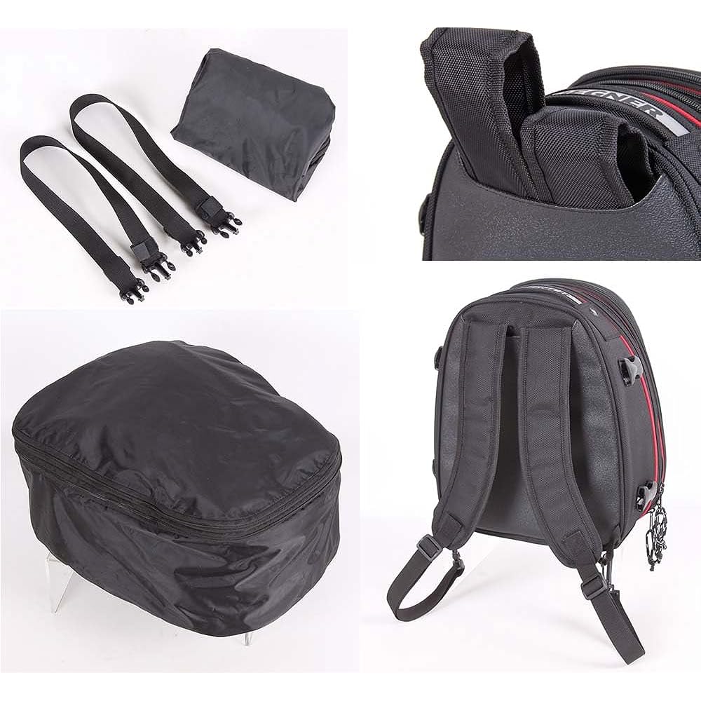 DEGNER Max 21L Variable Capacity Seat Bag DENNER ADJUSTER SEAT BAG Motorcycle Red Piping NB-151