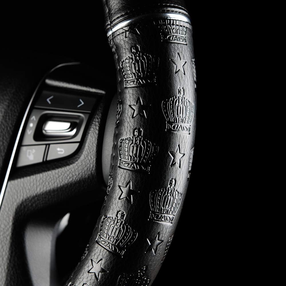 Garcon DAD Steering Cover Steering Cover Type Crown Base Black Logo White Size S D.A.D HA556-01