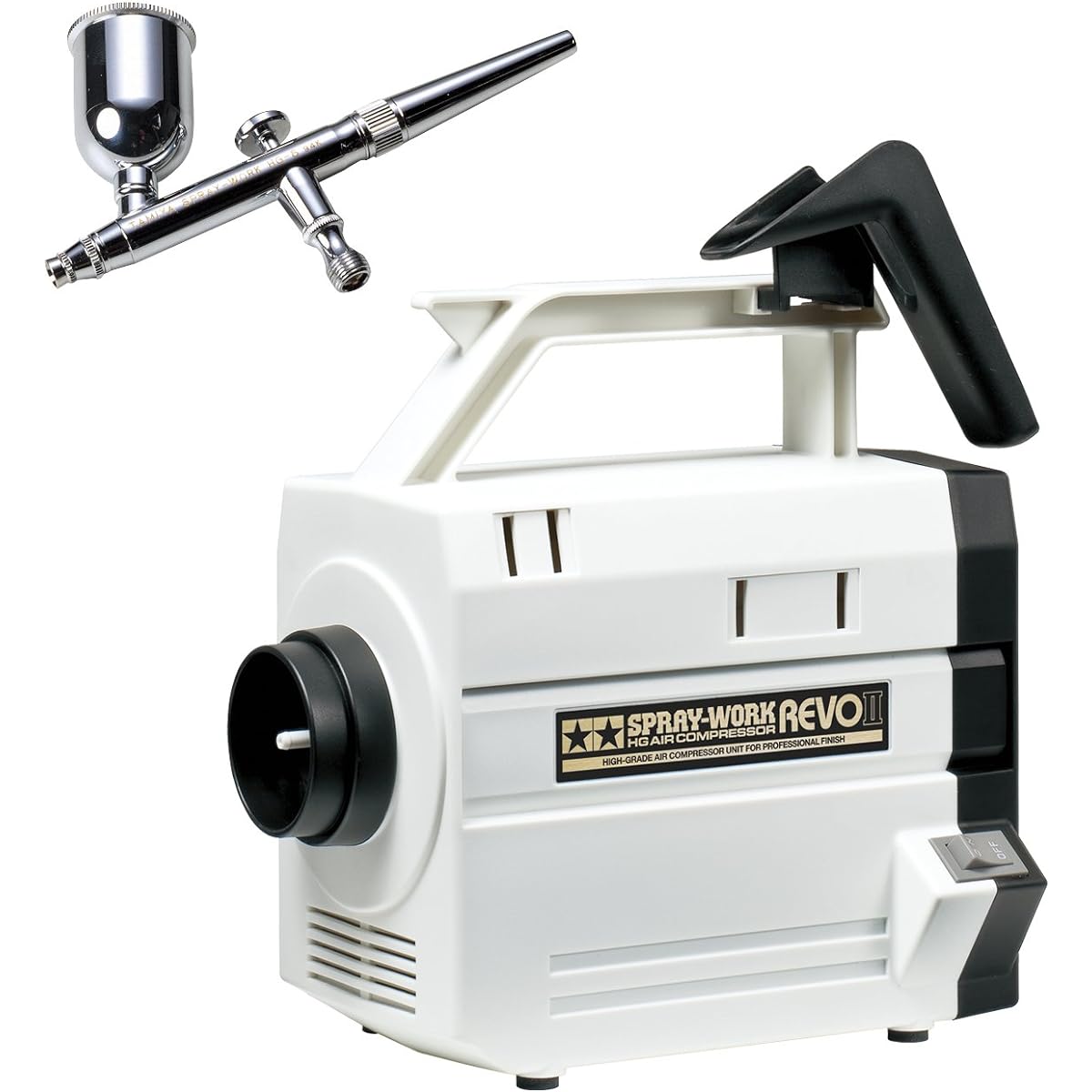 TAMIYA Air Brush System No.43 Spray Work HG Compressor Revo II with HG Single Air Brush 7454374543-000