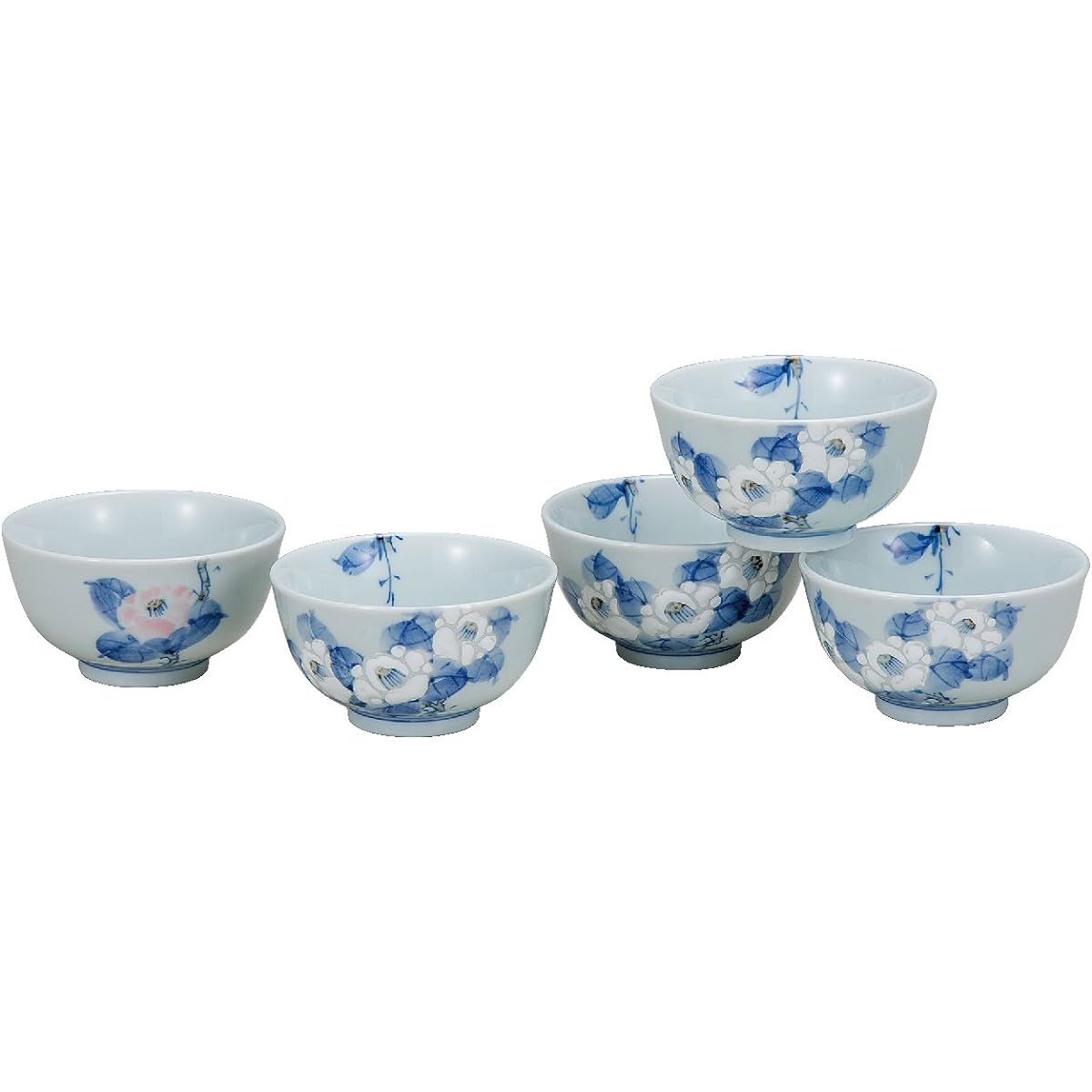 Maruyone Kutani ware Kumide set, white camellia K5-742