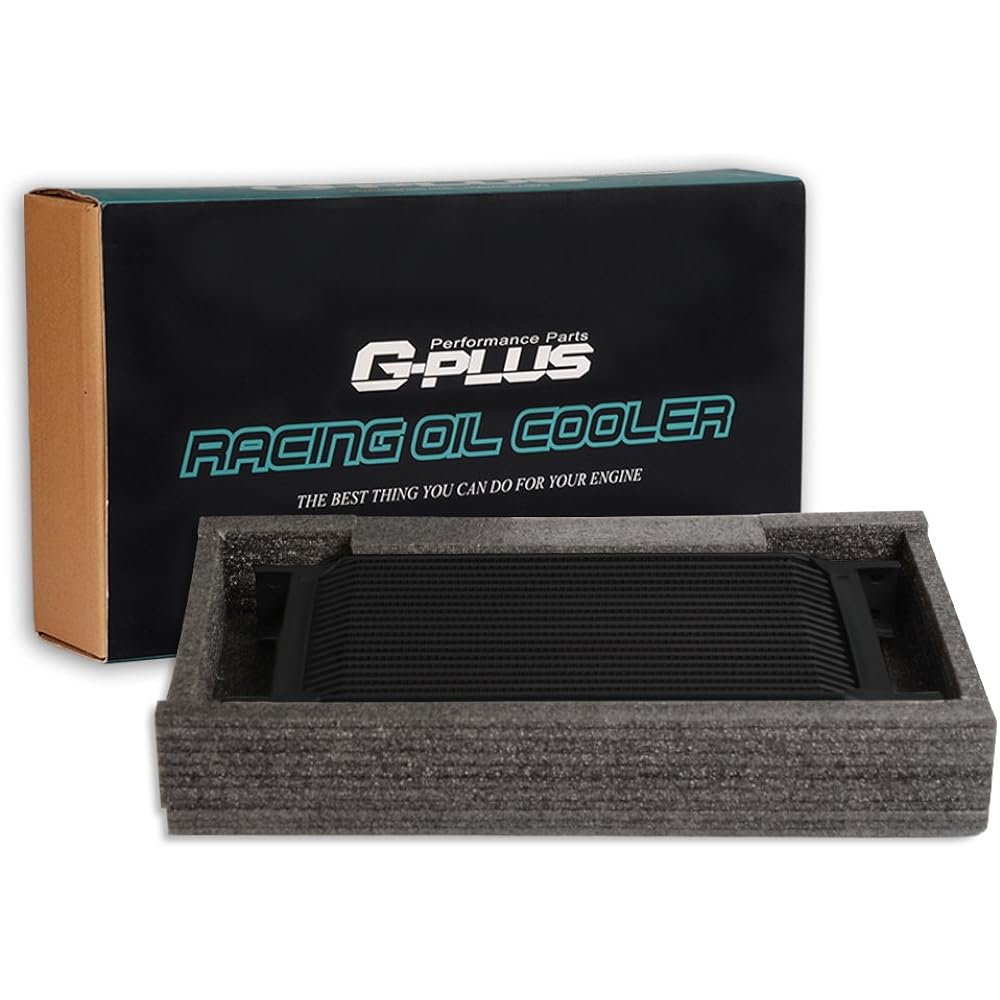 19 ROW AN10-10AN Universal racing aluminum engine transmission oil cooler black