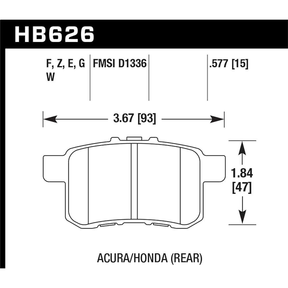 Hawk Performance HB626F.577 HPS Performance Ceramic Brake Pad