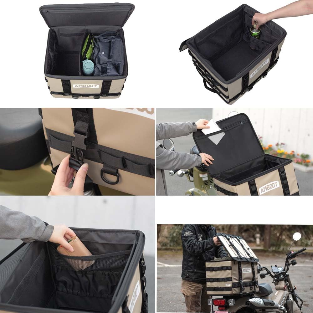 AMBOOT Rear Box EX Camping Specification Rain Cover Included AB-RBEX01 (Ivory)