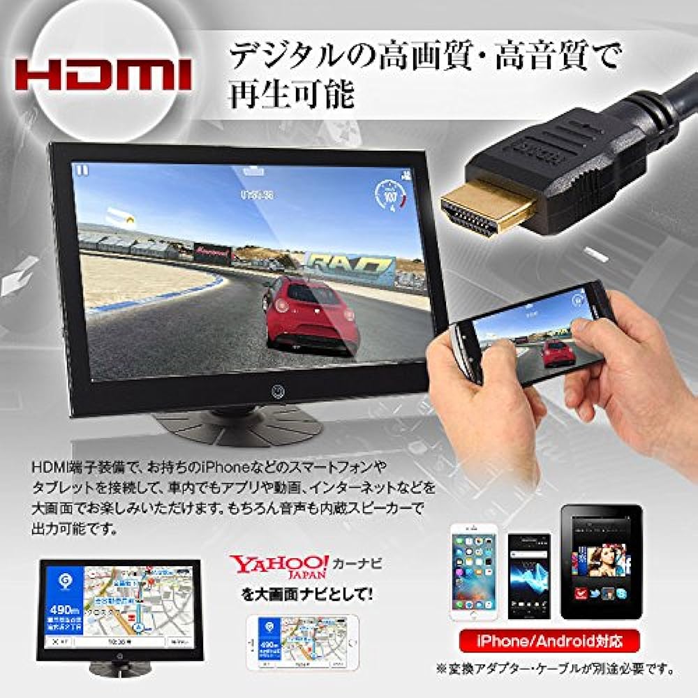 MAXWIN 10.1 inch on-dash monitor HDMI full seg speaker built-in TKHFT1018