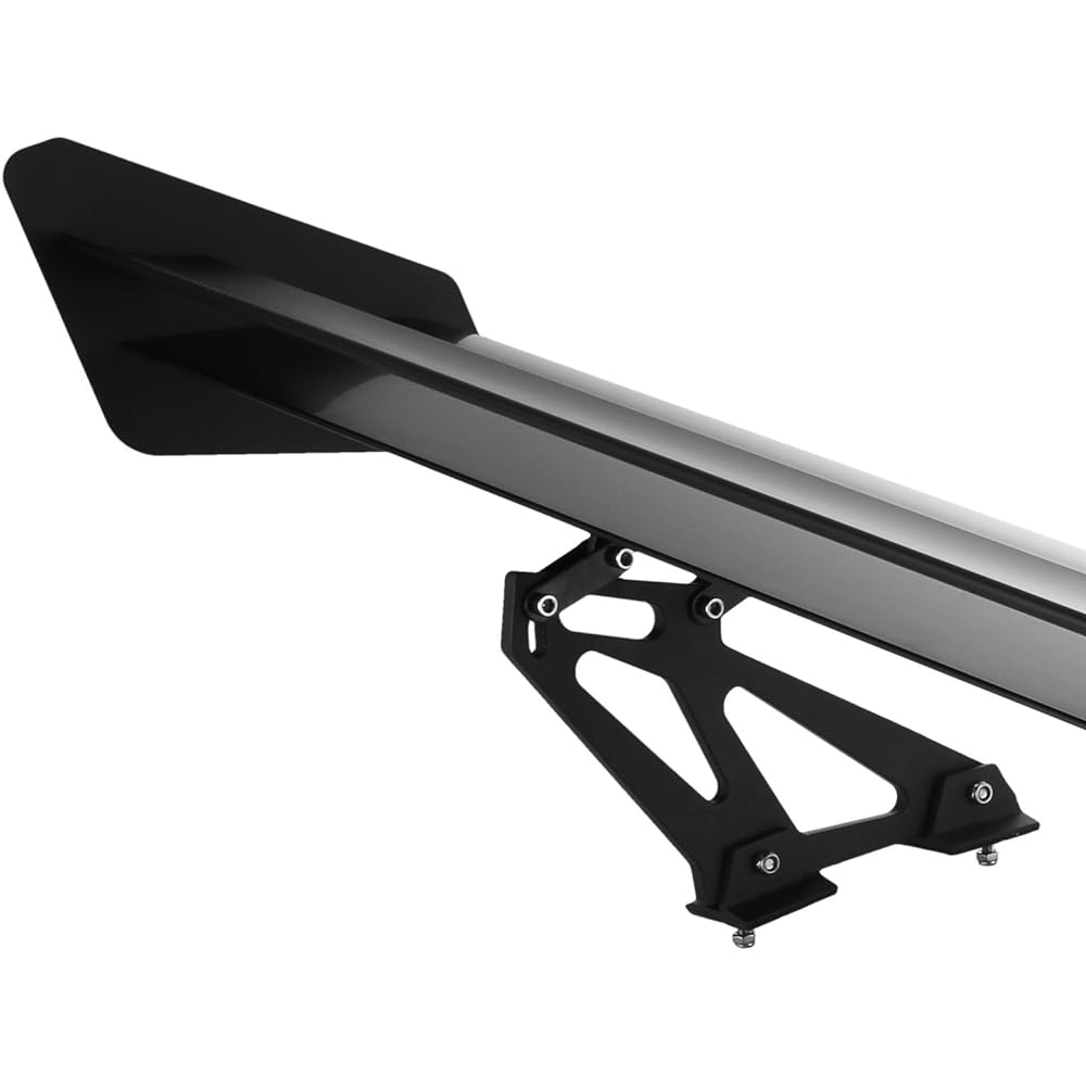 Bestequip double deck aluminum spoiler 53 inch double deck GT wing spoiler adjustable angel lightweight aluminum car rear wing rear spoiler Wing universal