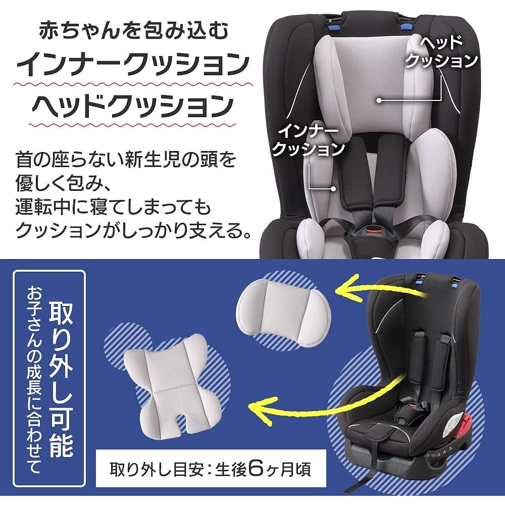 Iris Plaza Seat Belt Fixed Suitable for newborns to 4 years old (0~18kg) Fully washable Size adjustable Polypropylene Black 0 months ~ 4571303933550