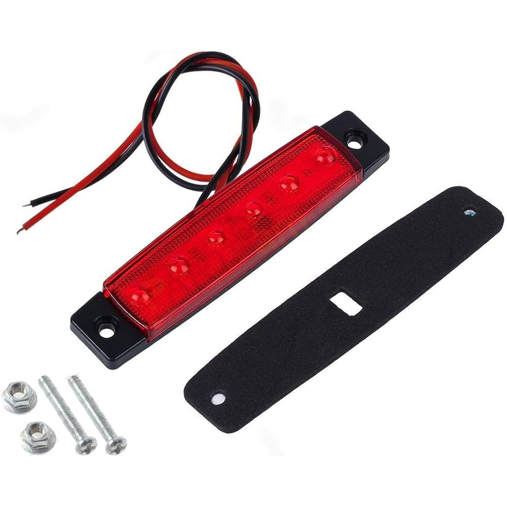 Kyyet 20 x 3.8 inch amber/red clearance light track trailer RV Low Banside Marker Indicator decoration LED Lock Amber Trailer Marker Light Parking Blake Winker Light