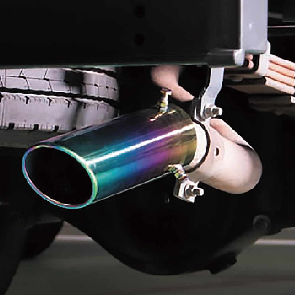JET INOUE Stainless Steel Muffler Cutter 114x280 with Ring Titanium Style 504120