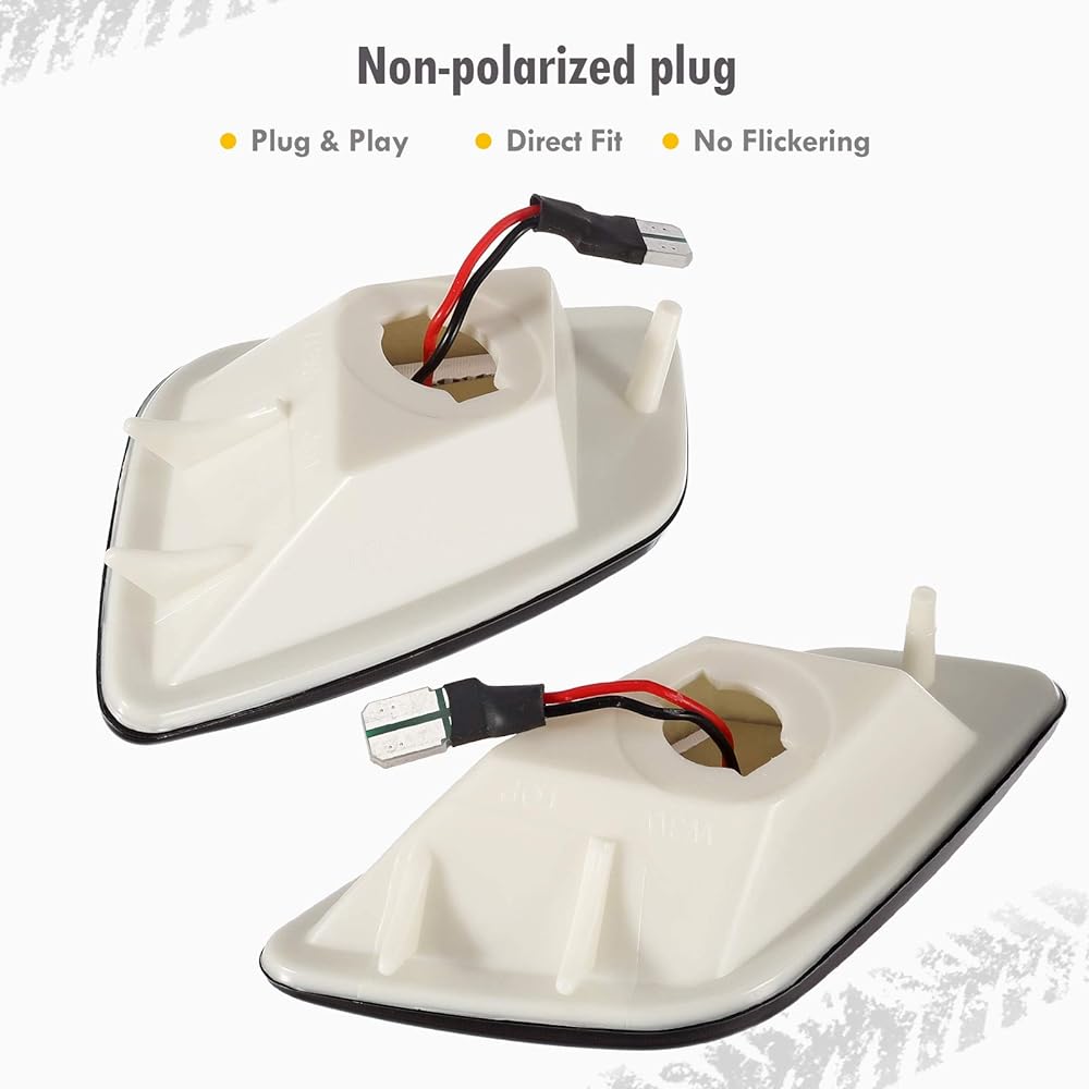 PARTSAM Amber LED Front Fender Marker Light Lamp Acembred Lens WRANGLER TJ 1997-2006 Winker Parking Light Lamp Left+Right 55155629ac 5155628ac (2 packs for 2 pieces)