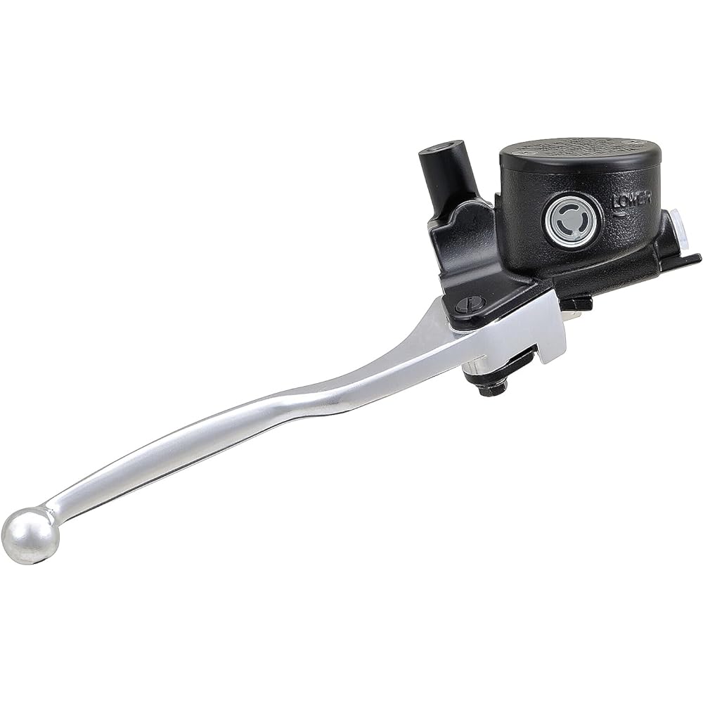 Daytona NISSIN Motorcycle Retro Brake Master Cylinder Horizontal 14mm Black Body/Buff Clear Lever Round Integrated Tank 74753