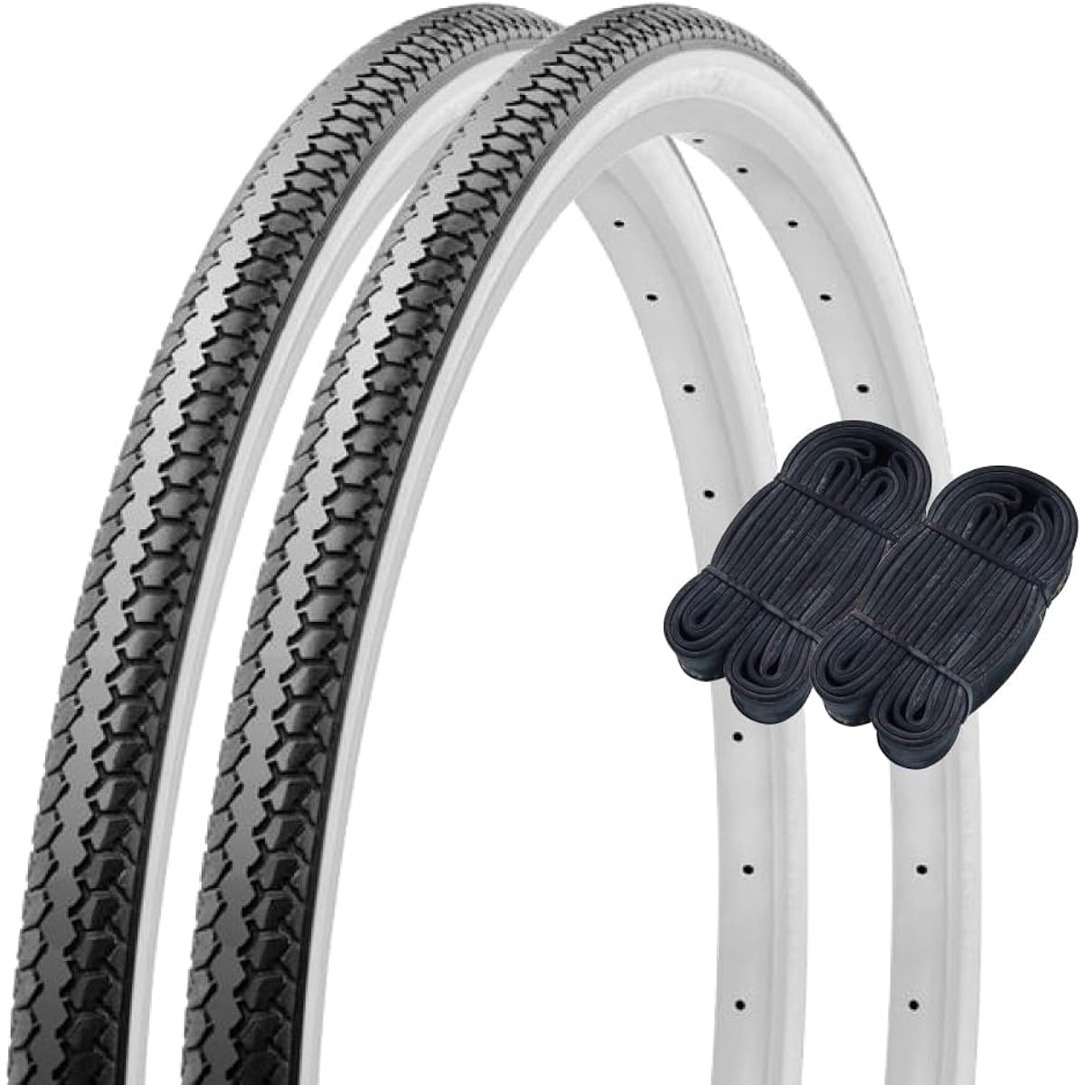 Shinko 26 inch bicycle tire tube set of 2 each pair roll DEMING L/L 26×1 3/8 black/white W/O SR078 60181