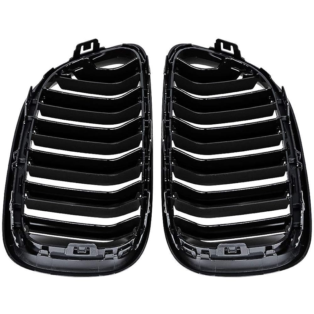 Zealhot Front Grille Radiator Grille Garnish Stream Glossy Black Sport Version for BMW 2 Series F22 F23 F87(M2) 2014-2020 Left and Right Set