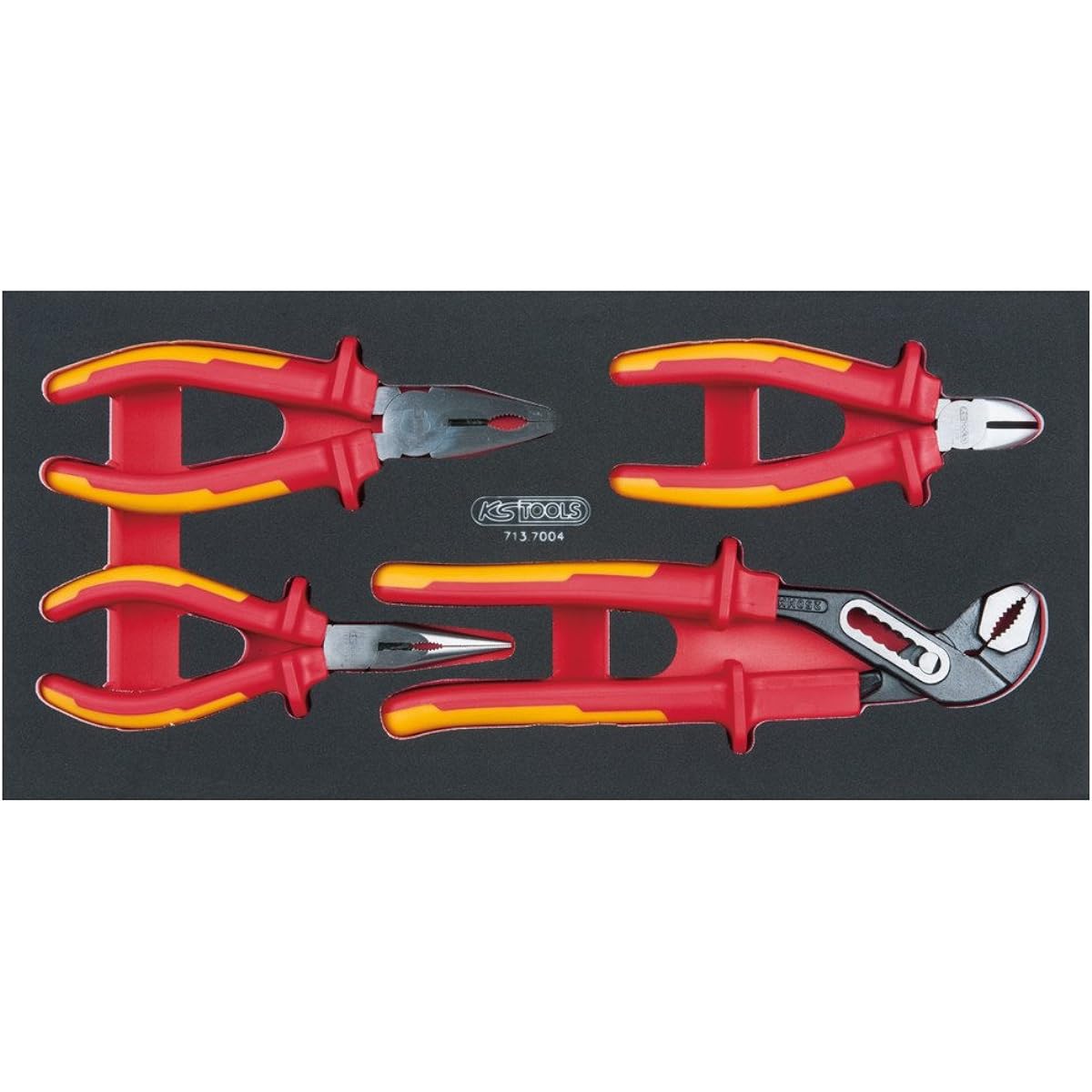KS TOOLS SCS VDE pliers set 4 pcs 1/3 system insert 713.7004