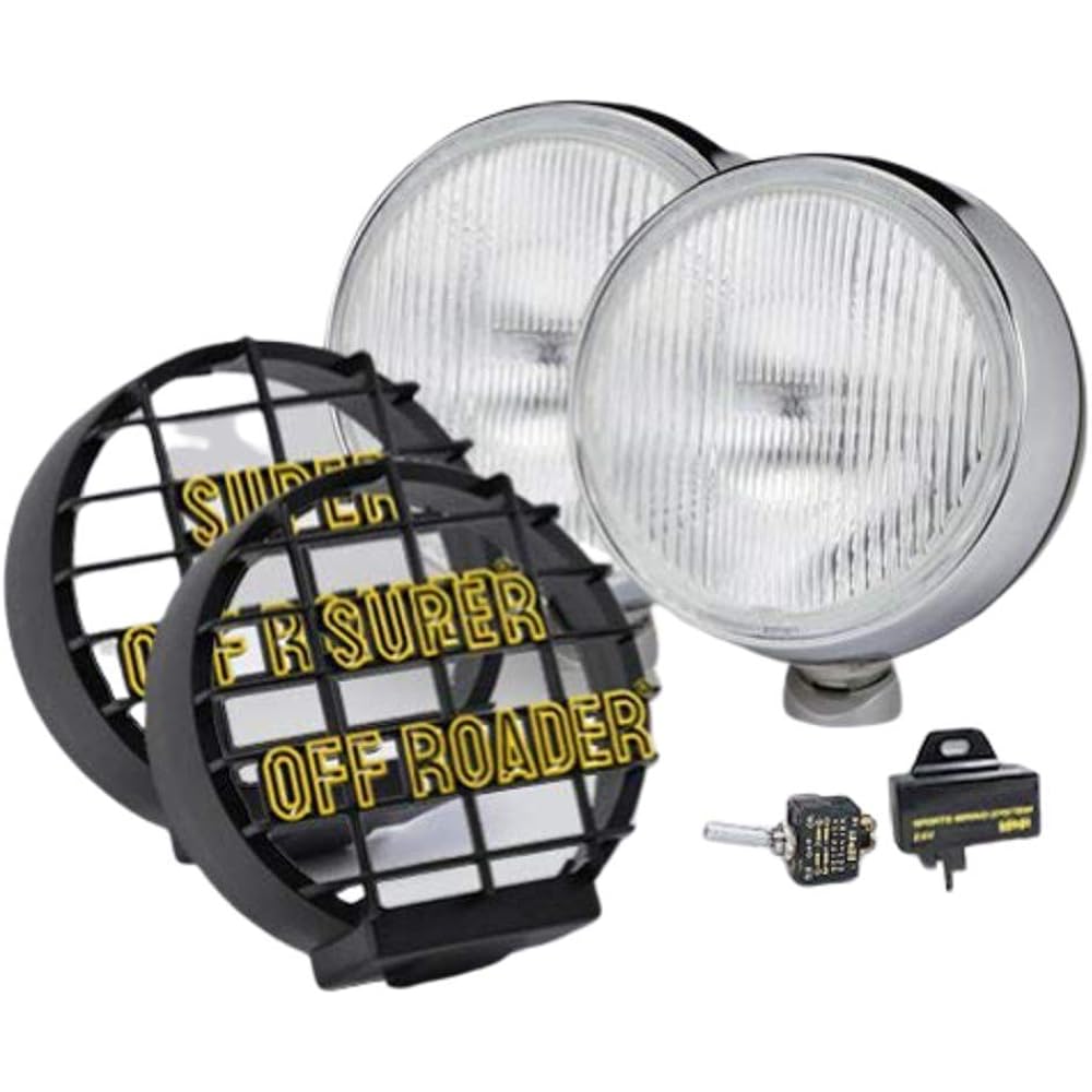 IPF Fog Lamp Halogen H3 Round 200mm Diameter 3200K Genuine Color 24V Set of 2 Driving Light Distribution Clear Lens Black Body Off-road S-9024