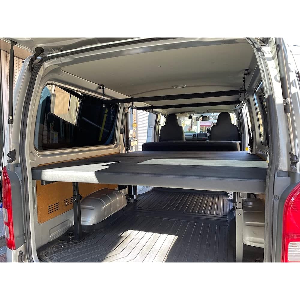 200 Series Hiace DX Car Carrier Set of 2 with Extension Stay and Pad 0301 No drilling required Easy to put on and take off Fishing Rod Ski Snowboard Stepladder Cleaning Tools Storage Rod Holder Rack Luggage Room Car Interior Car Custom Interior Bar