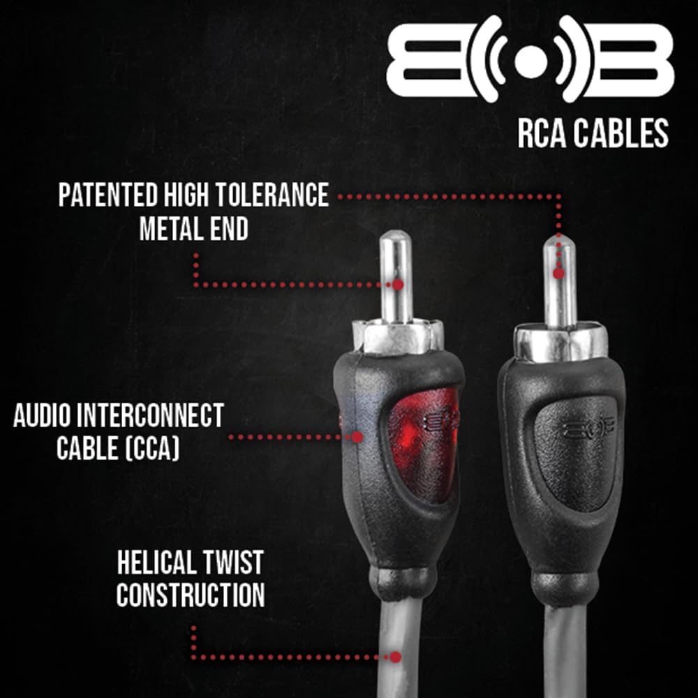BELVA BAK44 4 Gauge Premium (CCA) Copper Clam Complete 4 Channel Amplifier Kit RCA Up to 1200 watts for amplifier -red