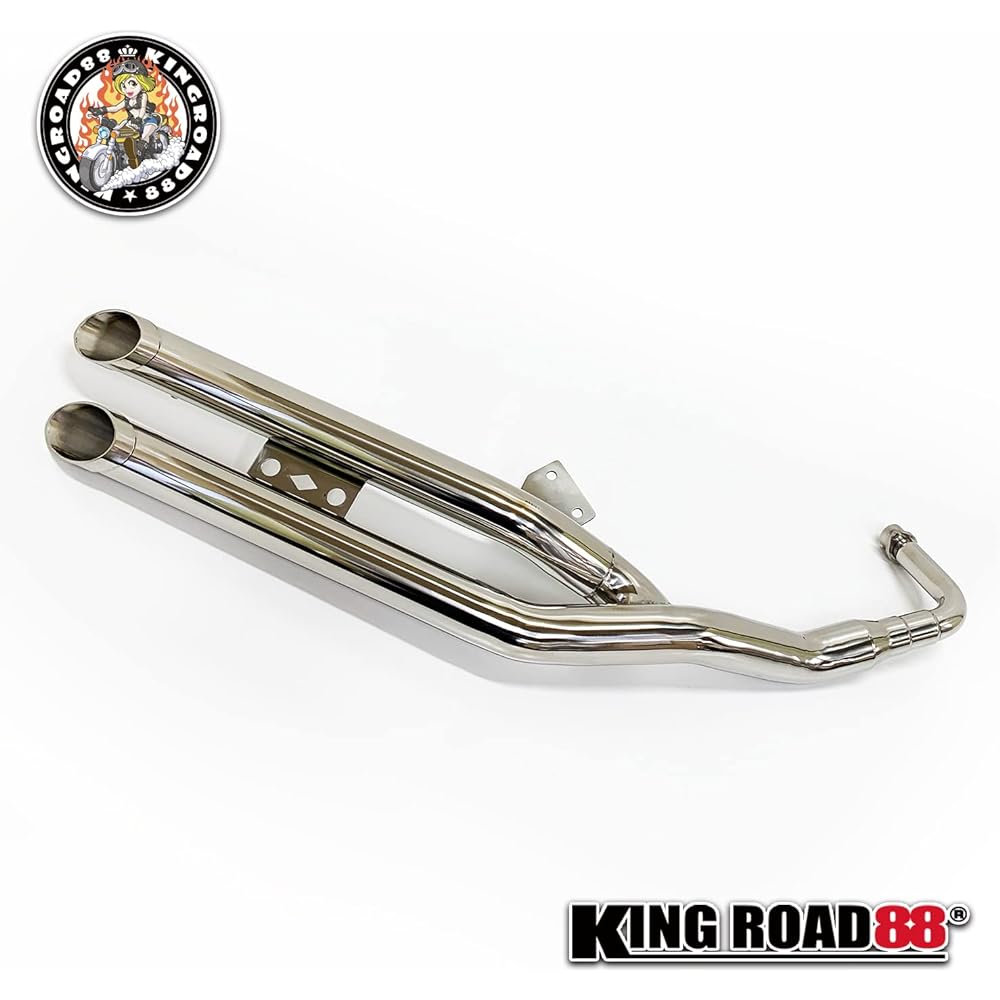 King Road 88 Honda Magna 50 (AC13) Slash Cut UP Double Muffler