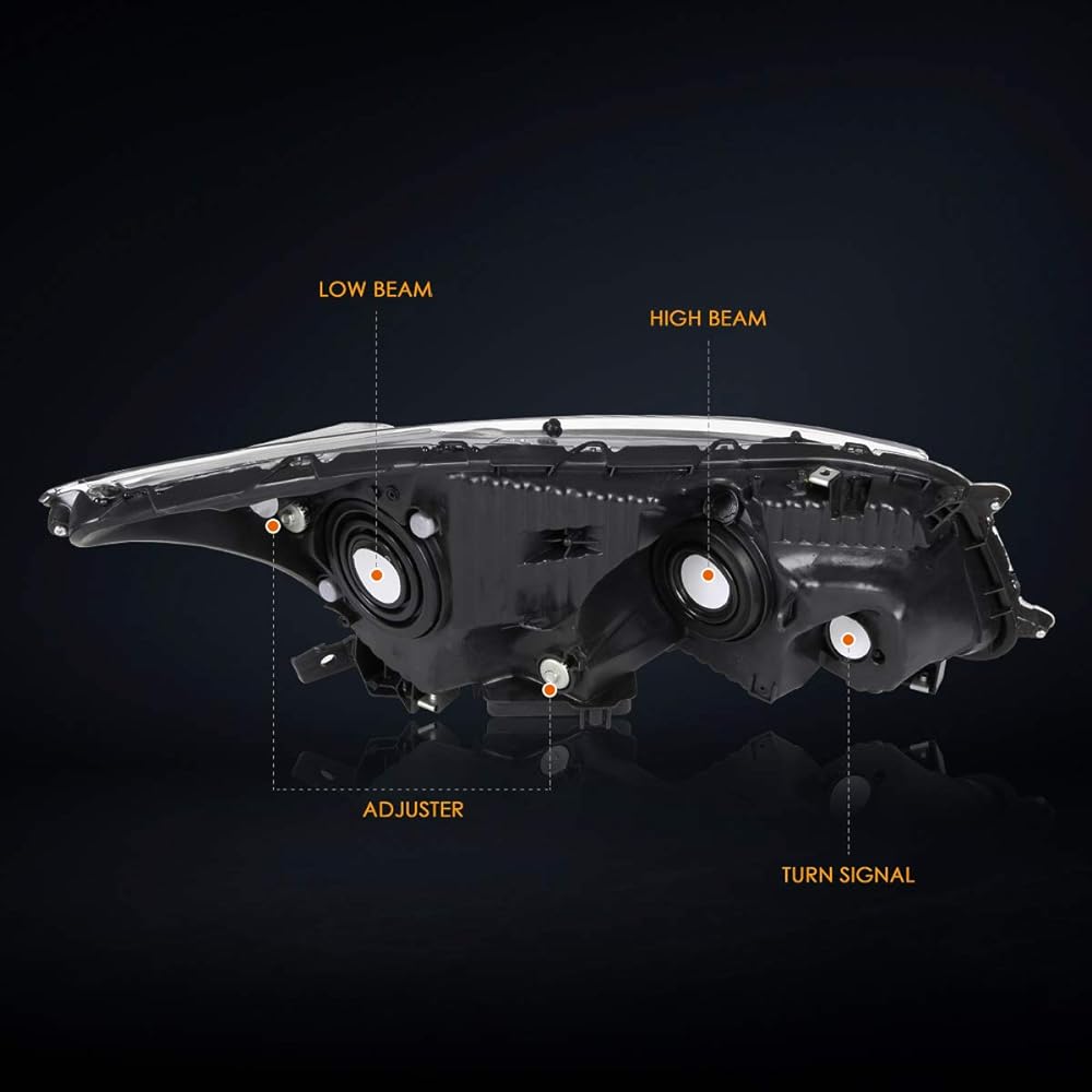 PM Performotor Black Housing/Clear Corner Headlight 08-12 Honda Accord 4 Door PMHL-HACC4D-0812-OH-BC