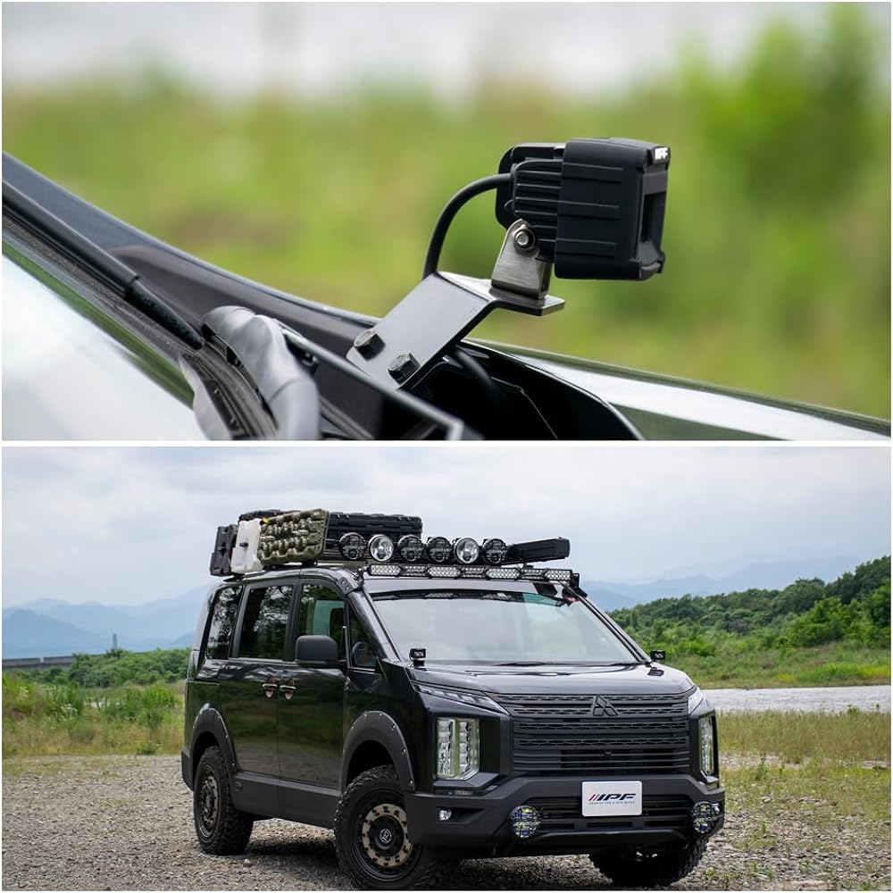 IPF fog lamp stay Delica D5 exclusive design Bonnet No processing Bolt-on design S-631/S-632 mountable Made in Japan EXD-04